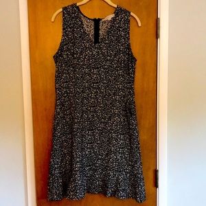 Loft leopard print flounce hem dress